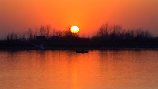 采石矶马鞍山长江生态湿地江边夕阳虞公亭