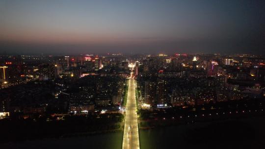 河南洛阳城市夜景灯光航拍