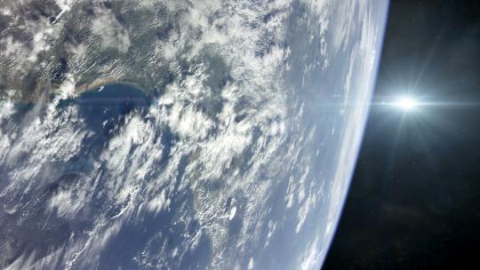 一颗绕地球轨道运行的卫星4K (1)视频素材模板下载