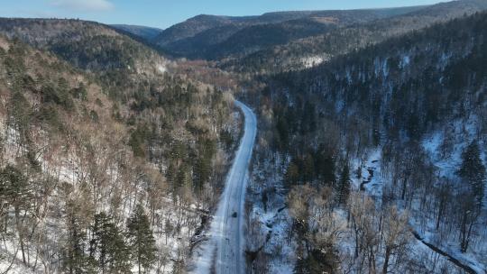 吉林长白山森林公路自驾游旅行航拍风光