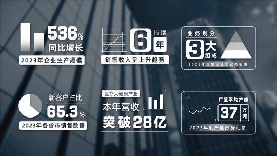 数据图表年末总结汇报字幕条高清AE视频素材下载