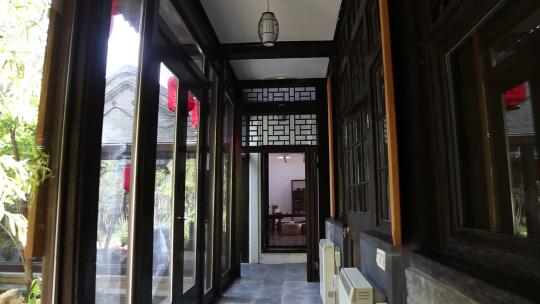 四合院建筑历史文化北京树木建筑长廊现代视频素材模板下载