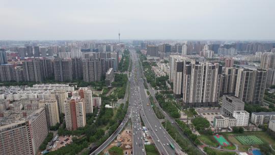 河南郑州城市交通航拍
