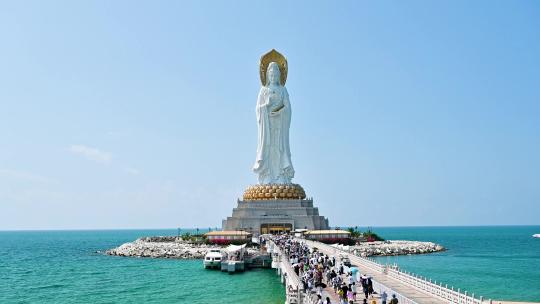 海南三亚南山旅游区南海观音五一游客人流