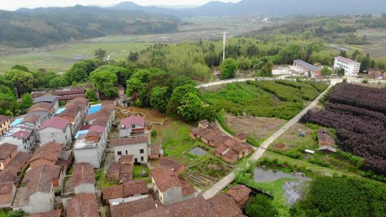 航拍福建南平邵武乡村田园风光