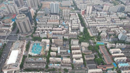 河南郑州老城区房屋建筑航拍