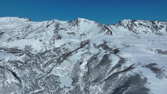 航拍吉林长白山天池景区雪山自然风光