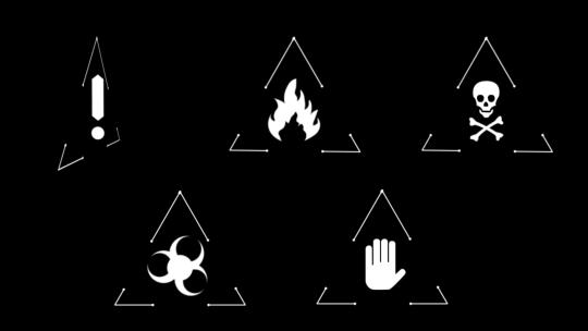 危险火焰禁止元素图标展示带通道AE视频素材教程下载
