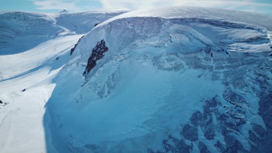 意大利阿尔卑斯山晴天冰川融化的电影镜头