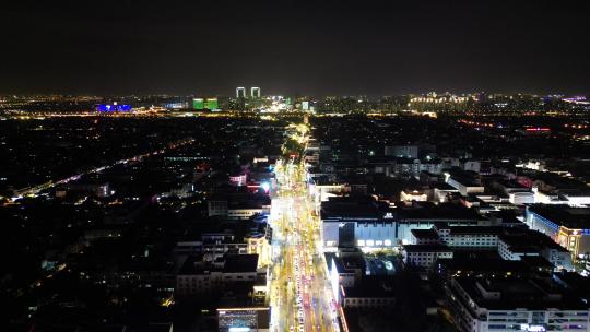 航拍江苏苏州山塘街4A景区夜景