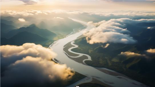 长江黄河祖国大好河山三峡日出自然风景河流视频素材模板下载
