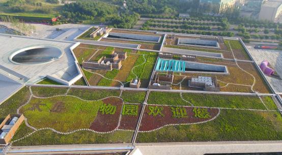 山西太原植物园4k60帧航拍高清在线视频素材下载