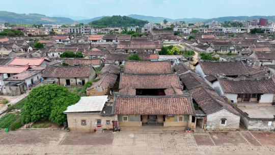 航拍福建漳州漳浦诒安堡古堡建筑风光