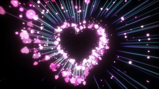 荧光爱心冲屏-透明通道