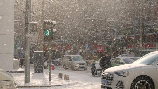 城市暴雪 冬天下雪 下雪空镜 大雪