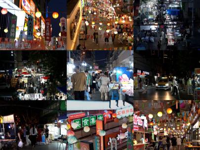 武汉江汉路循礼门夜市美食小吃街人群夜生活