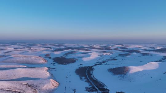 航拍4K内蒙古雪域雪原视频素材模板下载