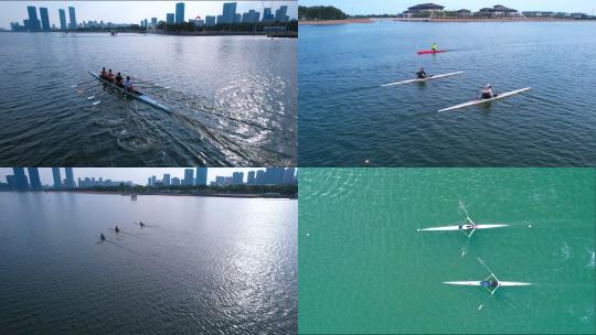 赛艇比赛 皮划艇比赛 水上运动视频素材模板下载