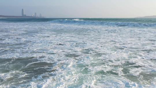 大海边海浪花沙滩