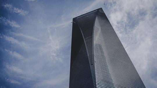 上海环球金融中心城市高楼延时摄影4K