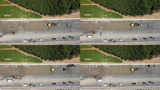 高速公路路面施工延时摄影高清在线视频素材下载
