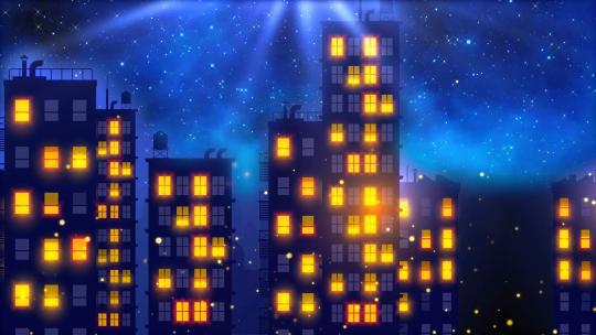 温馨城市之夜万家灯火舞台背景视频