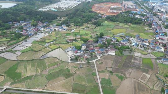 美丽乡村农田农业种植山川丘陵航拍