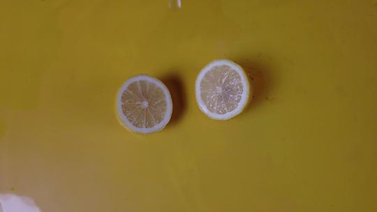 水滴柠檬慢动作视频素材模板下载