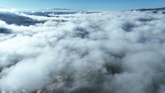 高空航拍天空云雾云海自然风景