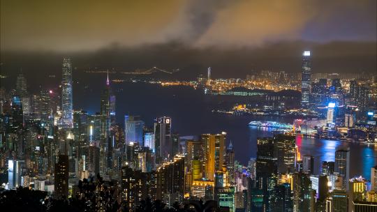 香港城市夜景延时摄影