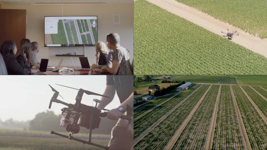 科技农业现代化农业无人机监测作业高清在线视频素材下载