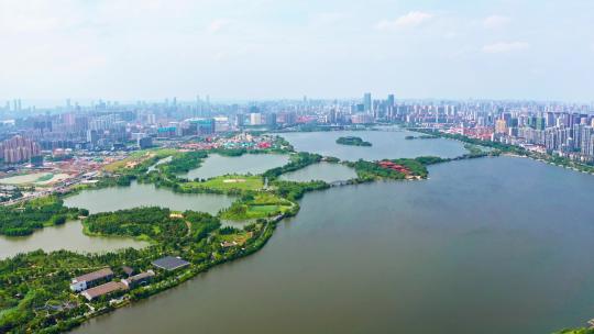 中国城市景观，湿地环境与城市建筑