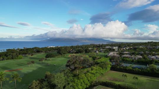 航拍毛伊岛海边度假酒店日出夏威夷度假旅行
