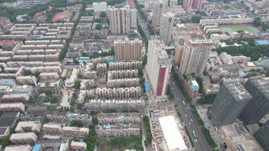 河南郑州老城区房屋建筑航拍
