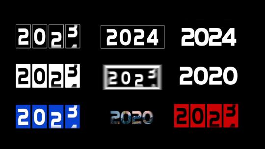 多种数字滚动模板2024年份变化转场片头