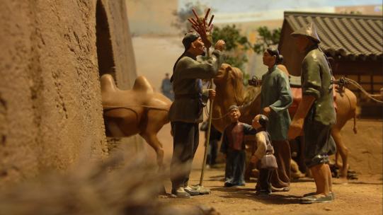 清代商人 集市 西域贸易 丝绸之路 街市场景