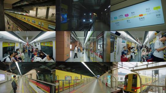 广佛地铁广州地铁 列车行驶 车站人流空镜高清在线视频素材下载