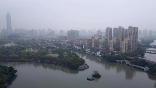 4k 航拍温州城市景观全景