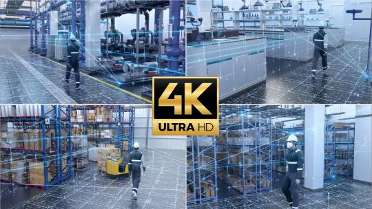 AE 智能全息工厂 厂房 科技设备高清AE视频素材下载