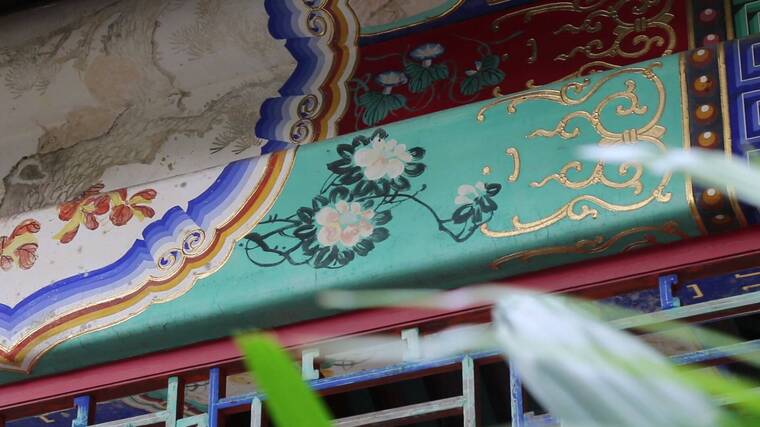 古建筑彩绘梁柱