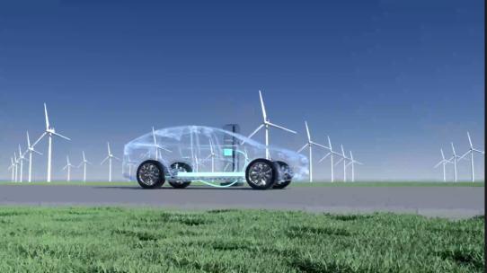 C4D+AE新能源汽车全息智能驾驶太阳能发电