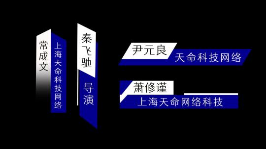 蓝色简洁人名字幕条