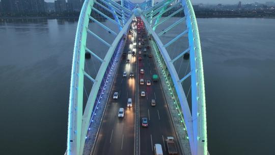 杭州九堡大桥航拍视频素材模板下载
