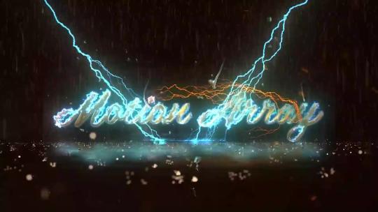 闪电下雨特效logo文字AE模板