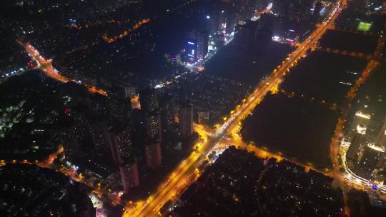 航拍重庆南岸茶园新区夜景