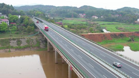 京广澳高速公路湖南衡东路段航拍