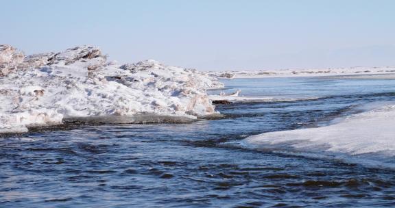 冰雪开始融化的河流