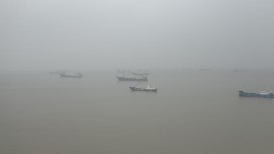 航拍浙江台州玉环市海滨风景