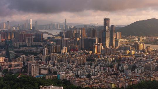 大湾区珠海珠澳湾一号日落延时