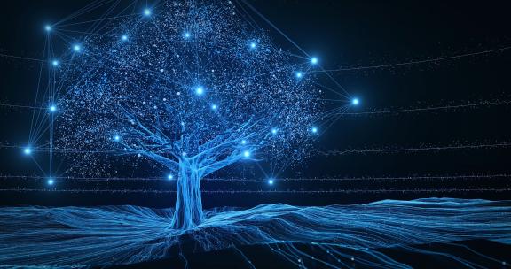科技树-粒子光线攀爬素材